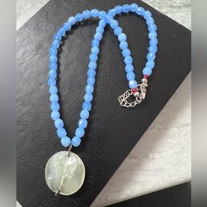 Stone necklace with turquoise stone beading